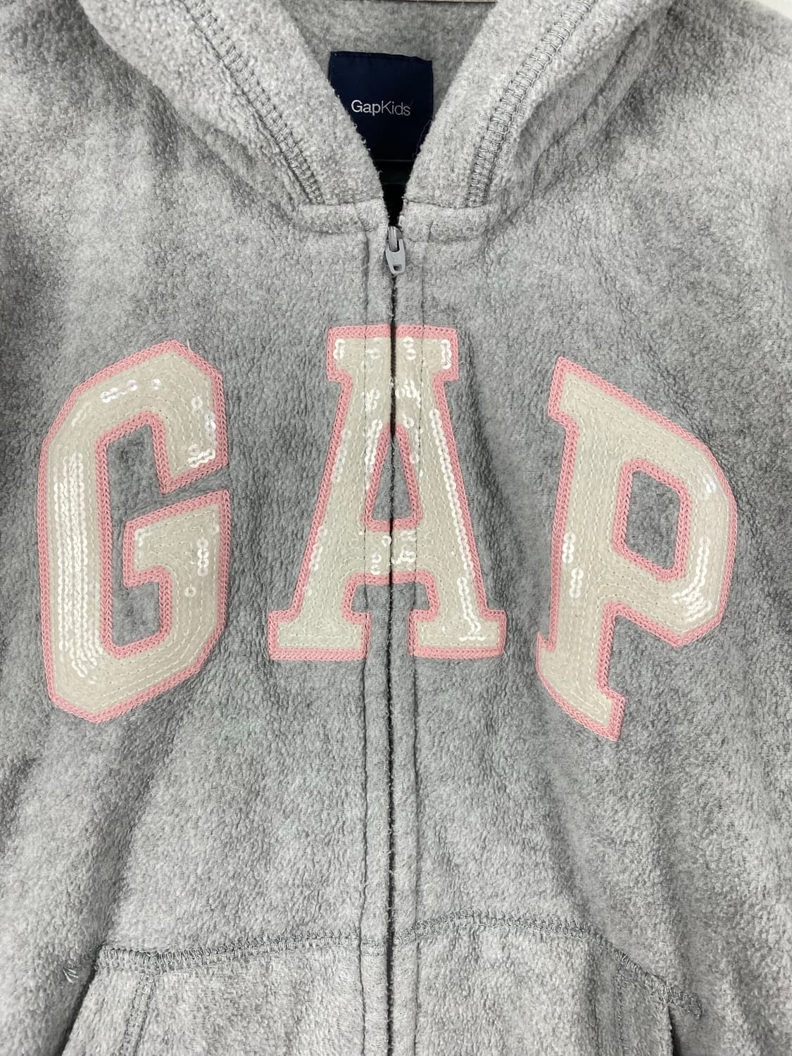 GAP 갭 키즈 그레이 플리스 후드집업 XXL 상품이미지3