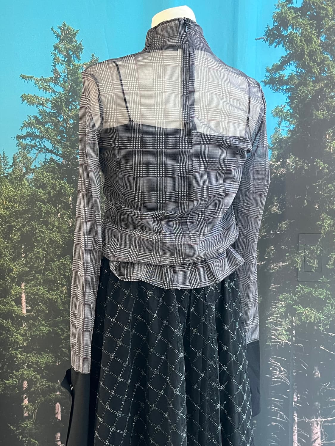 zara see-through check blouse 상품이미지9