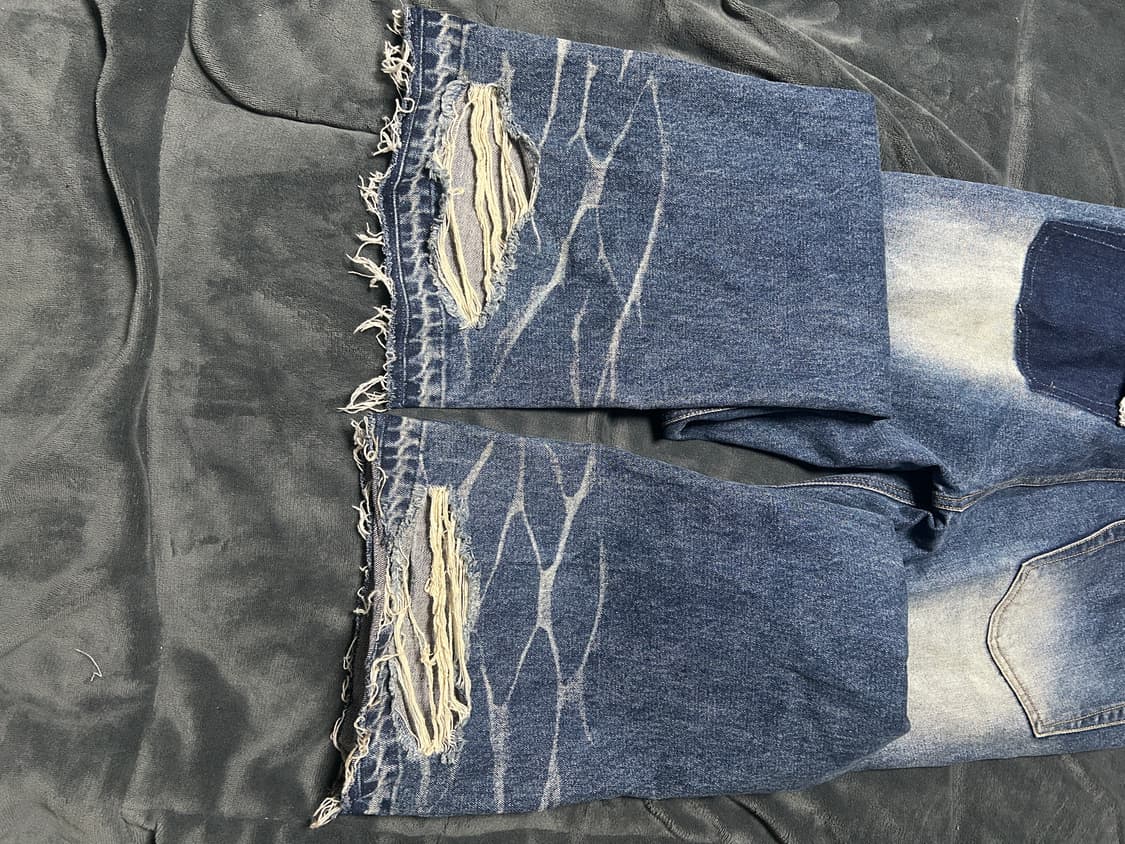 레씨토 Cat Washing 데미지 플레어 데님 상품이미지6