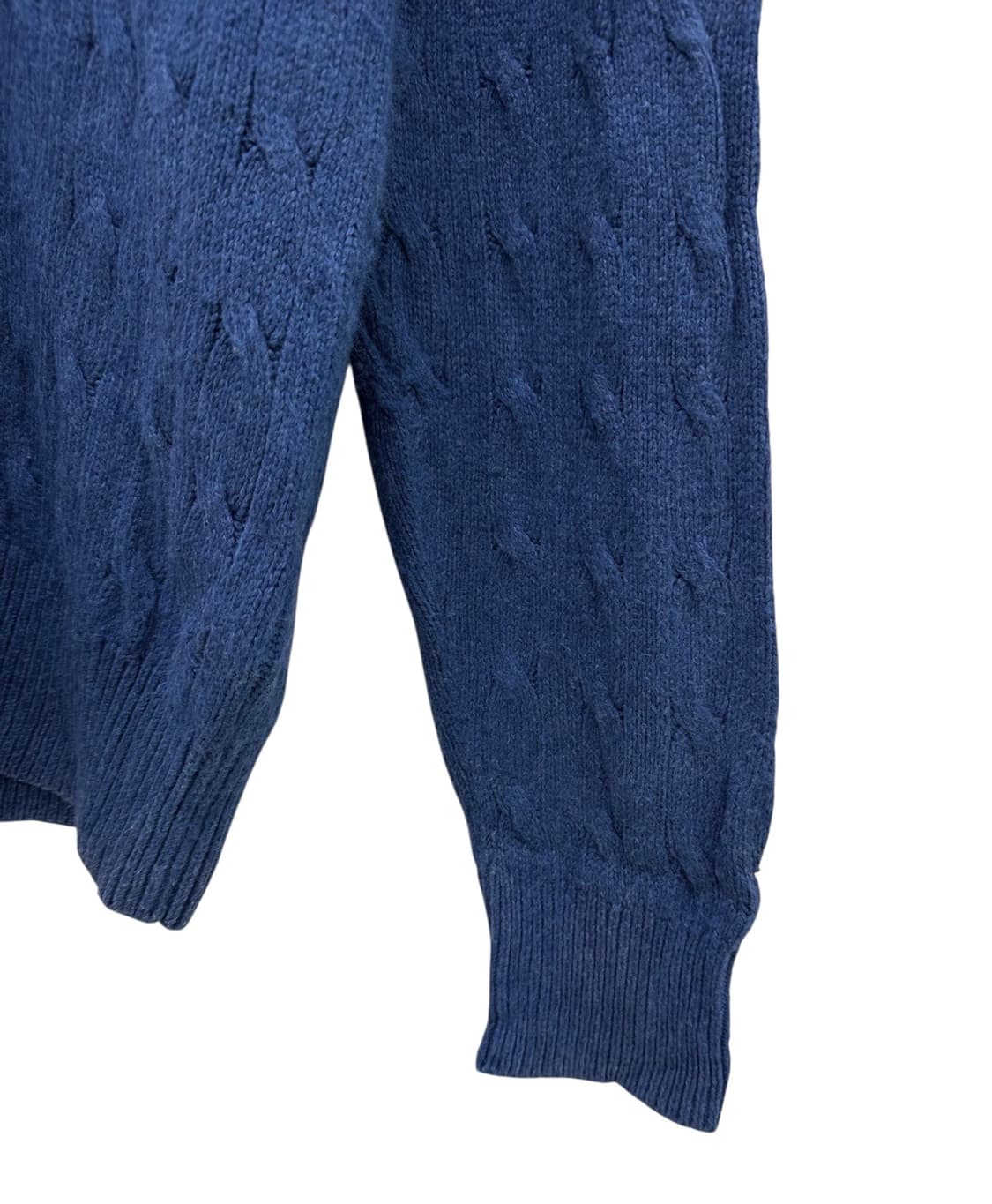 폴로 꽈배기 넥폴라 니트 블루 (L)  상품이미지5