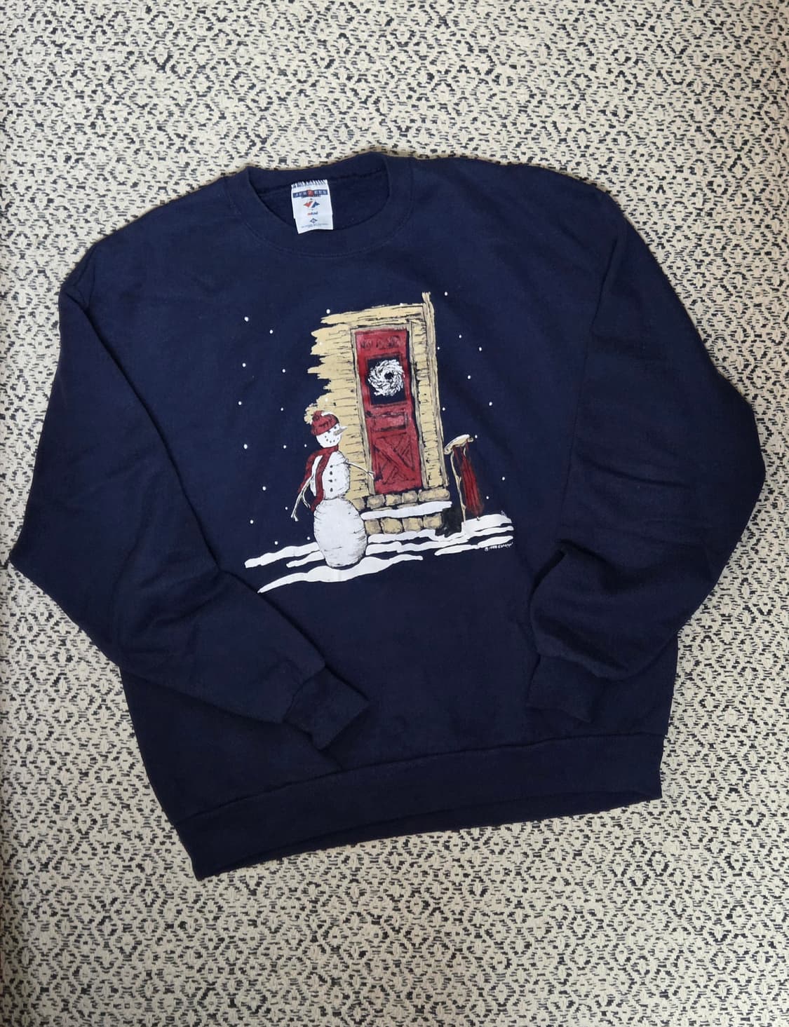 90's JERZEES 프린팅 맨투맨 스웻셔츠 네이비 XL 상품이미지1