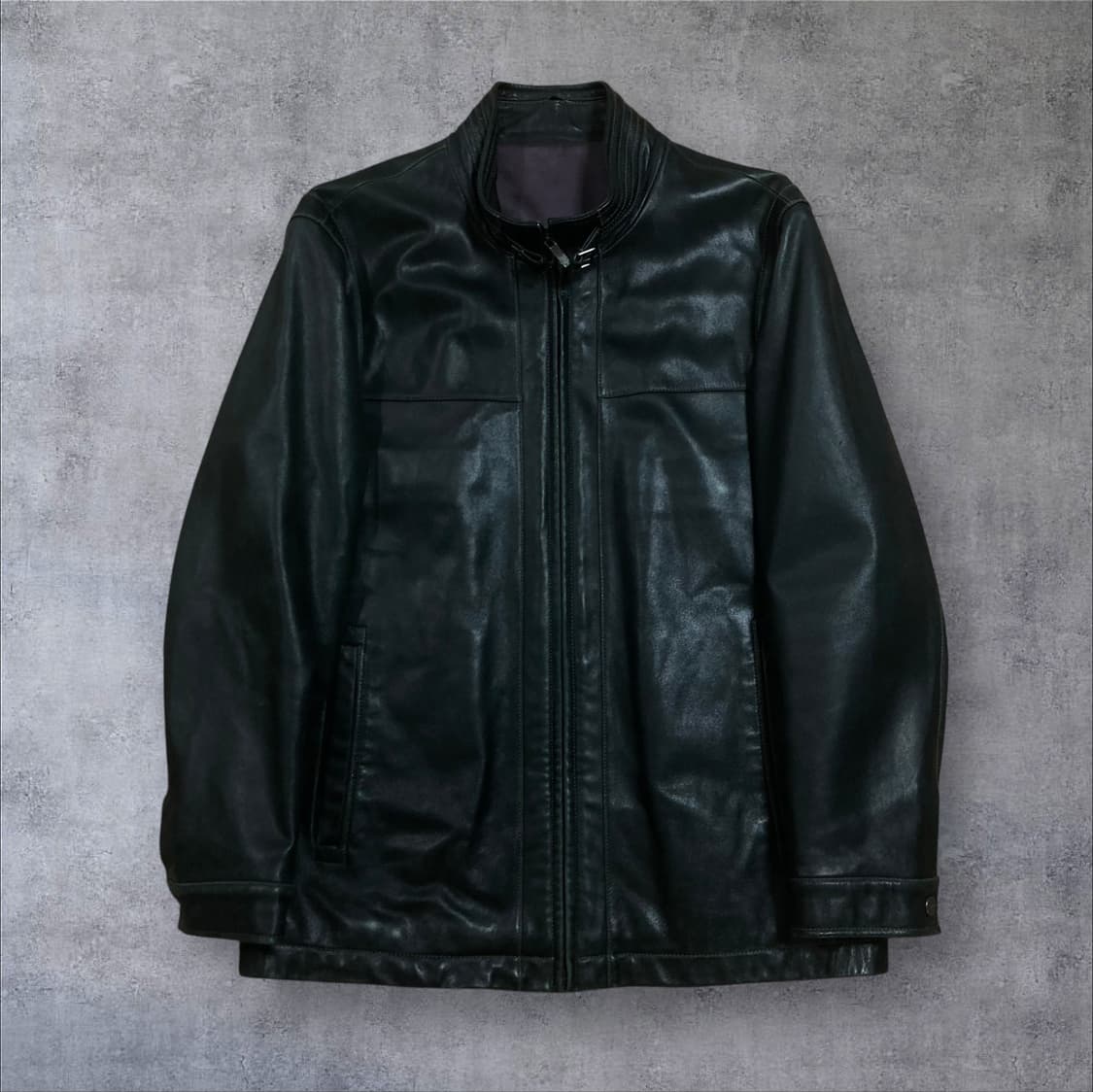 빈티지 블랙 양가죽 레더 자켓 상품이미지1