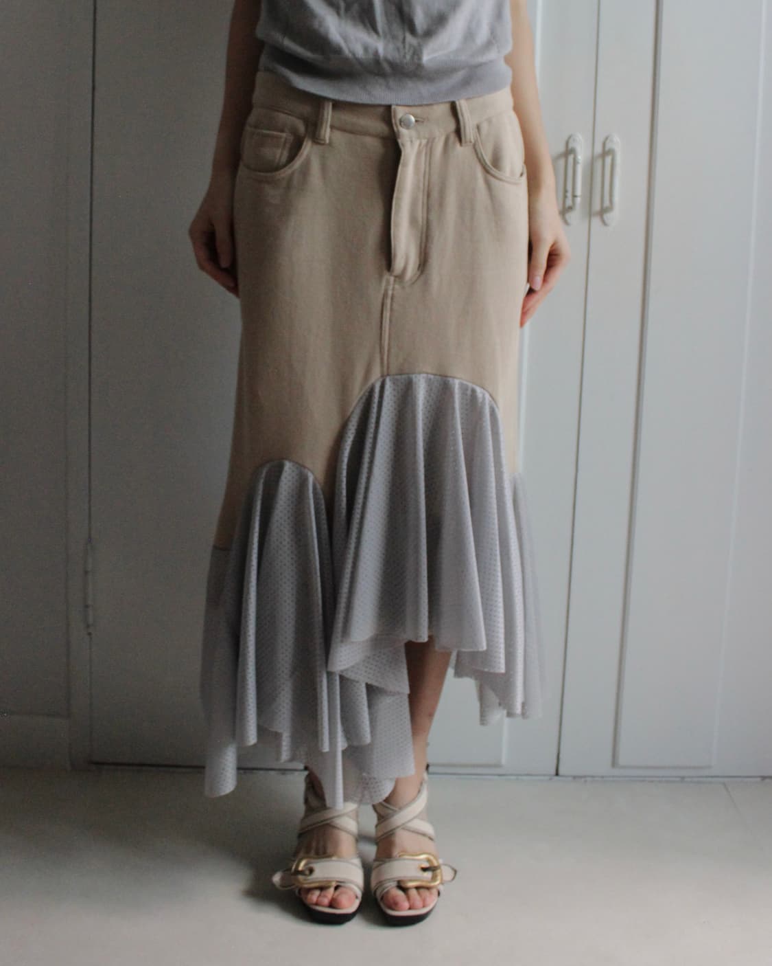 (dead stock) Facetasm unbalance skirt 상품이미지1