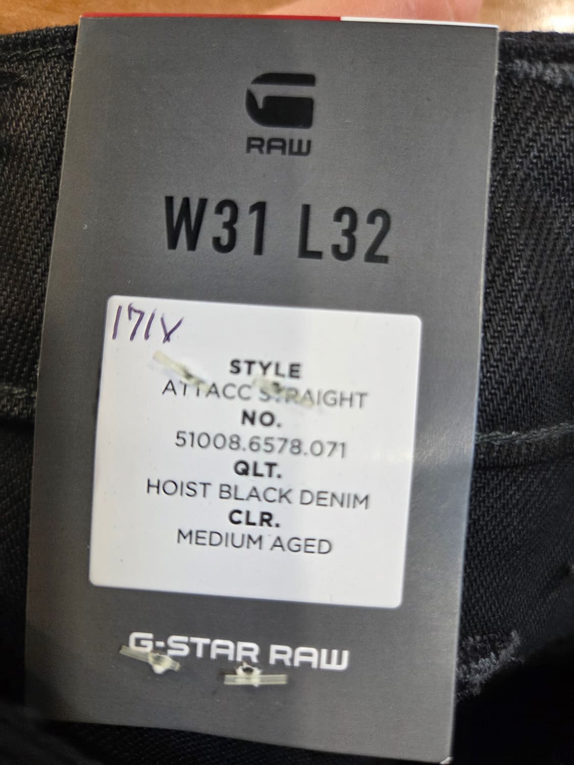 G-Star RAW ATTACC 블랙 데님 팬츠(W31/L32) 상품이미지7