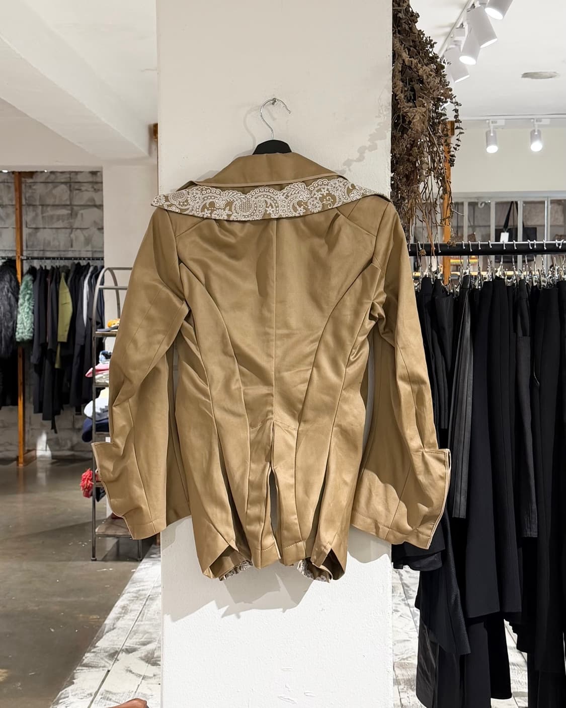 준야 와타나베 베이지 07ss 자수 캔버스 블레이저  상품이미지6