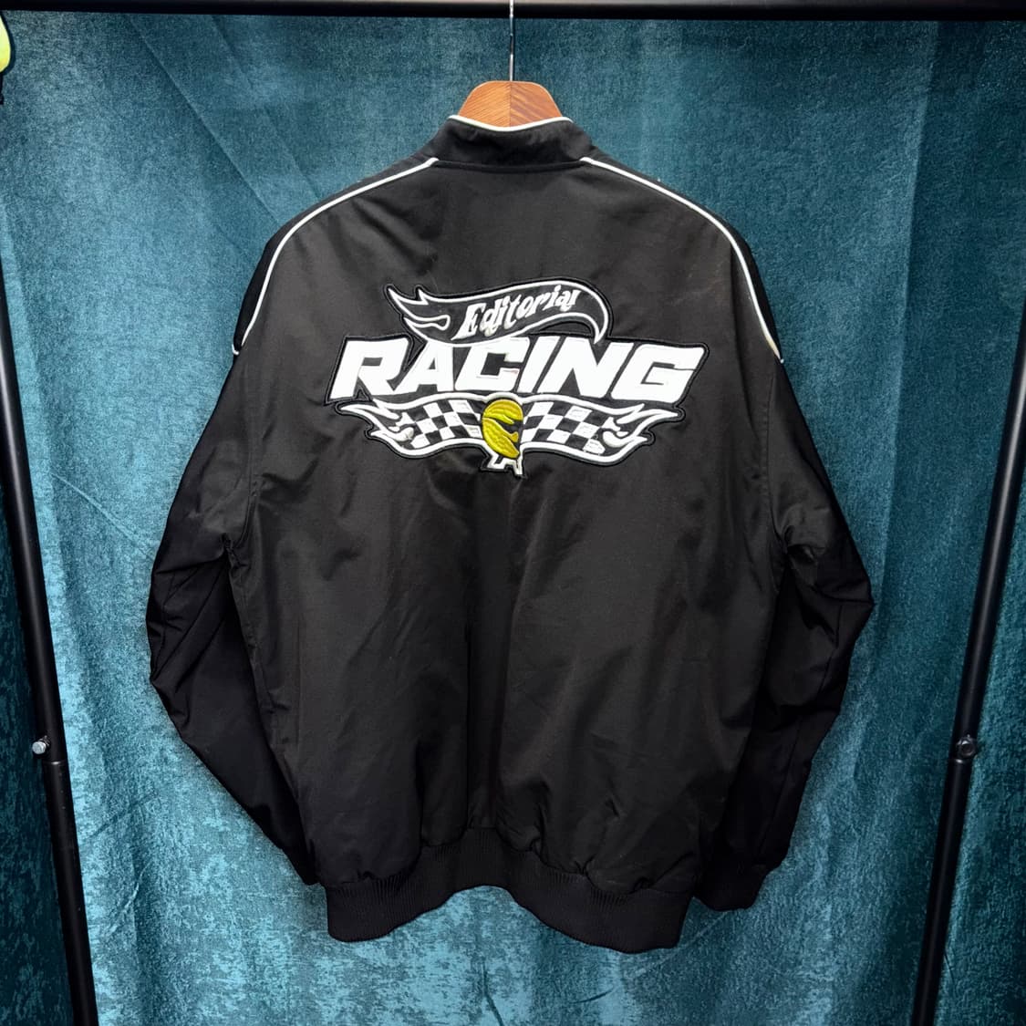 (XL) 빈티지 레이싱 블랙 봄버 자켓 상품이미지3