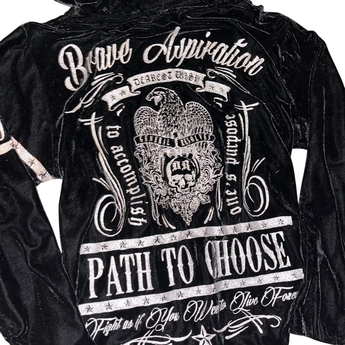 글리터 프린팅 벨벳 후드집업 펑크y2k 상품이미지3