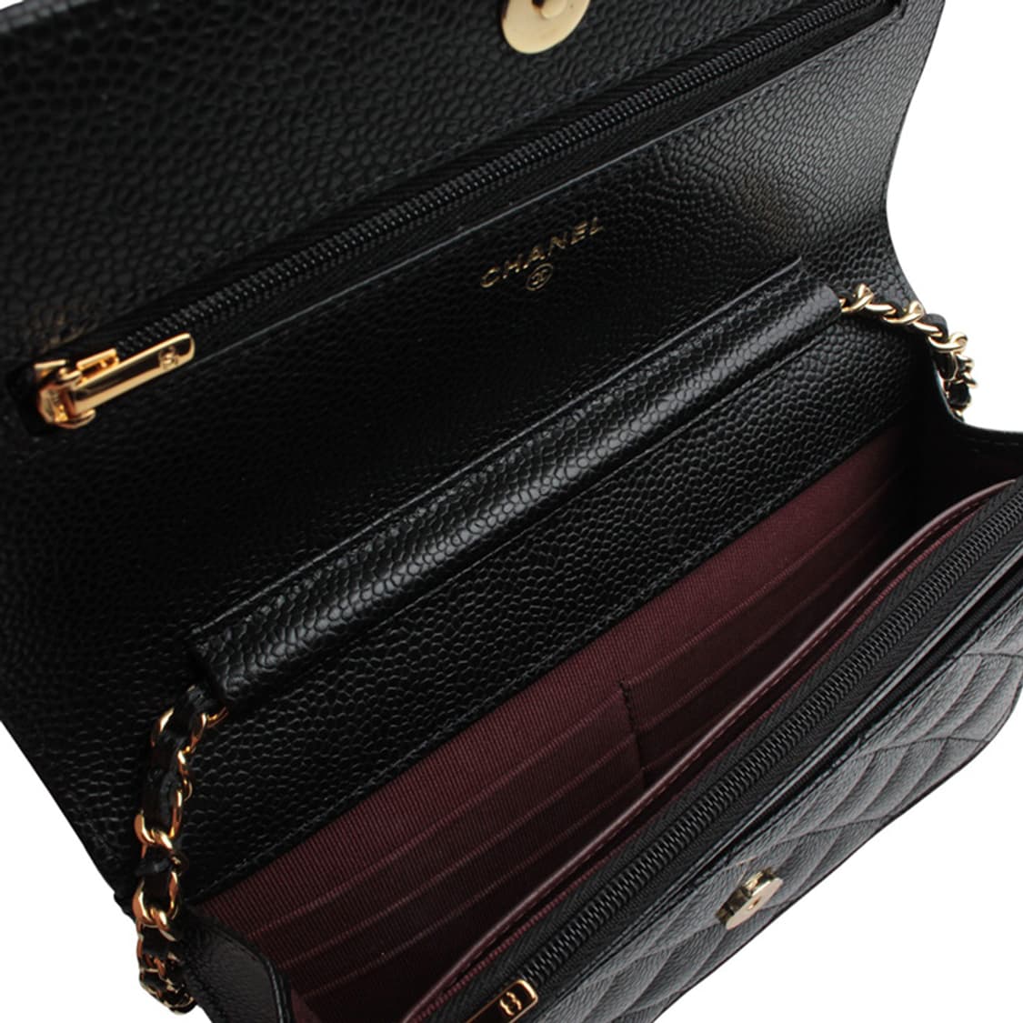샤넬 WOC 블랙 캐비어 금장 미니 크로스 (내장칩) 상품이미지5