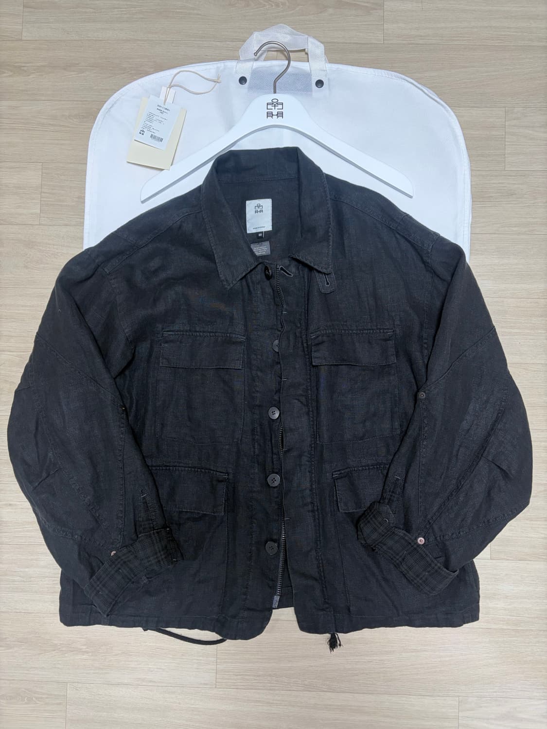 [2] 폴리테루 린넨 필드 자켓 워시드 블랙 25fw 상품이미지1