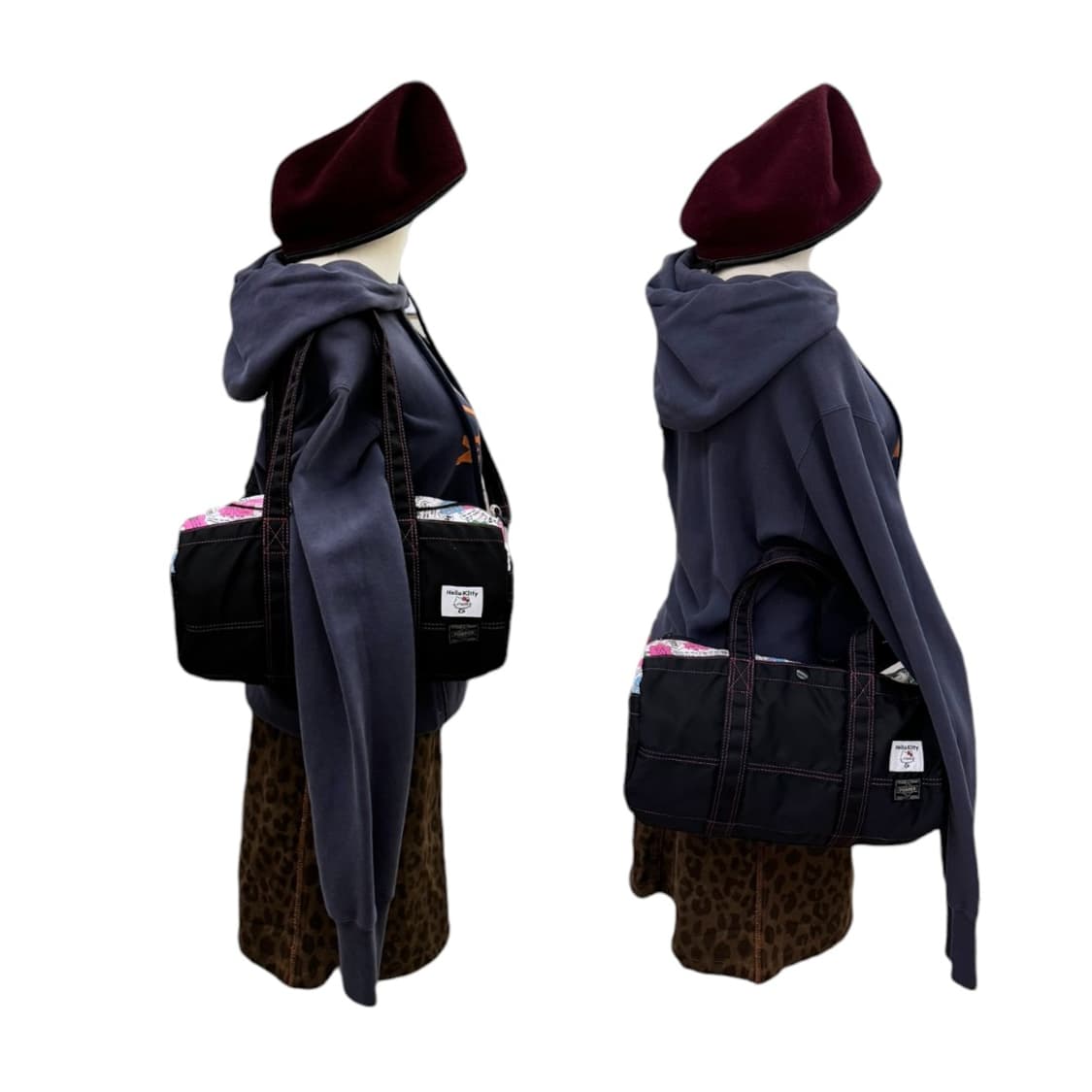포터 x 아트모스 x 헬로키티 2way 보스턴백 블랙 상품이미지10