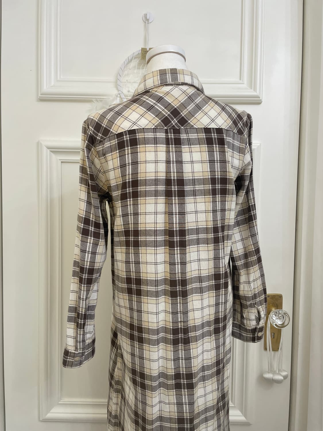 ivory brown check shirt opc(size-M) 상품이미지4