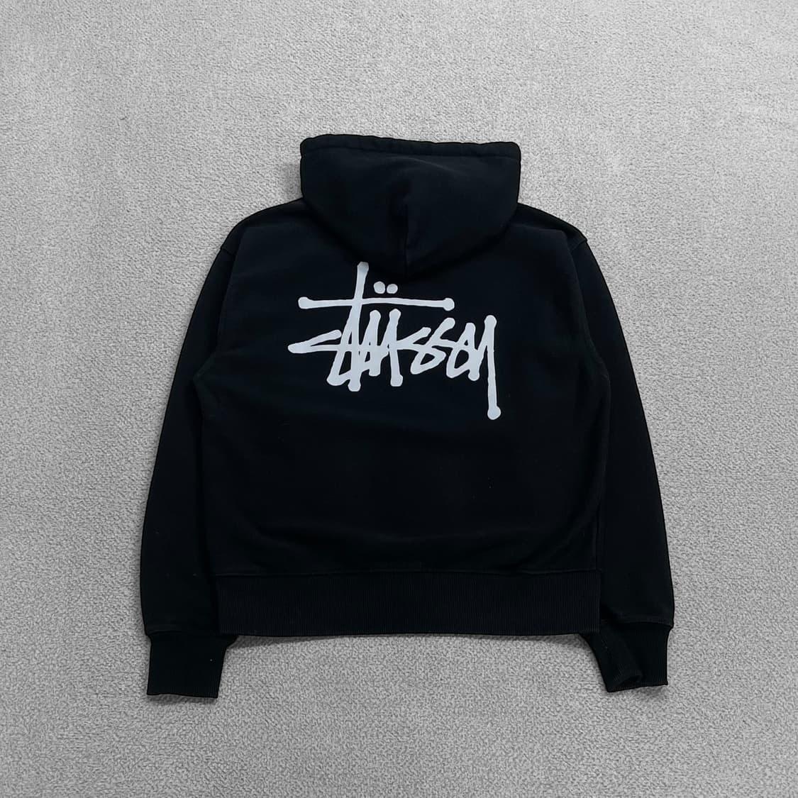 스투시 Stussy 베이직 로고 후드집업 블랙 상품이미지2