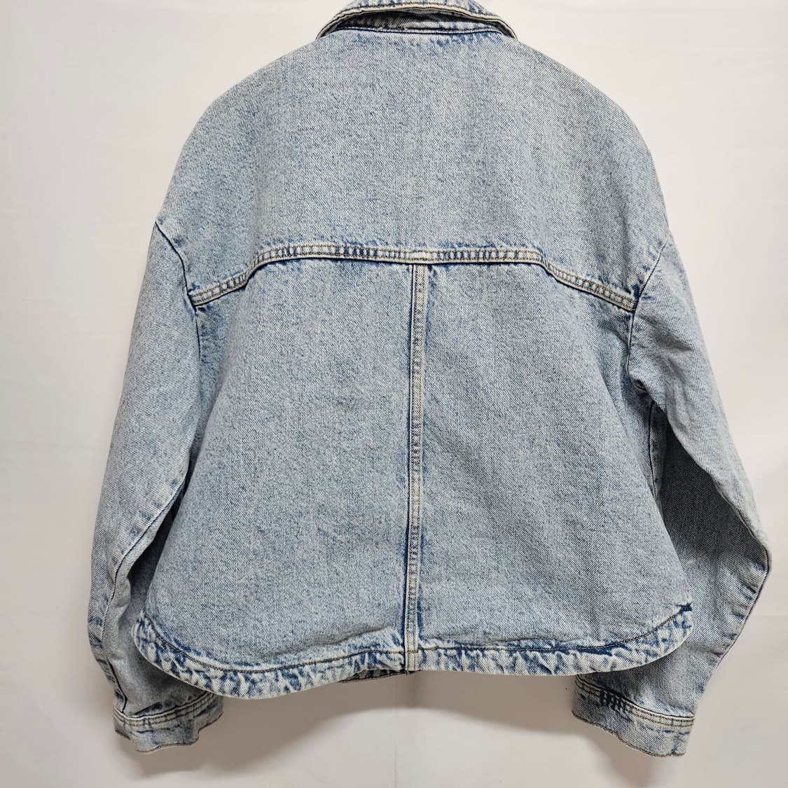 자라 세미 크롭핏 오버 데님 자켓 S 상품이미지5