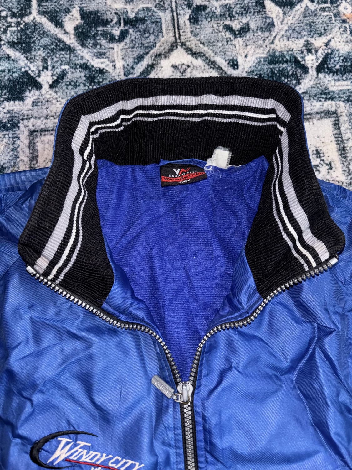 일본 빈티지 스포티 블루종 바람막이 점퍼 상품이미지3