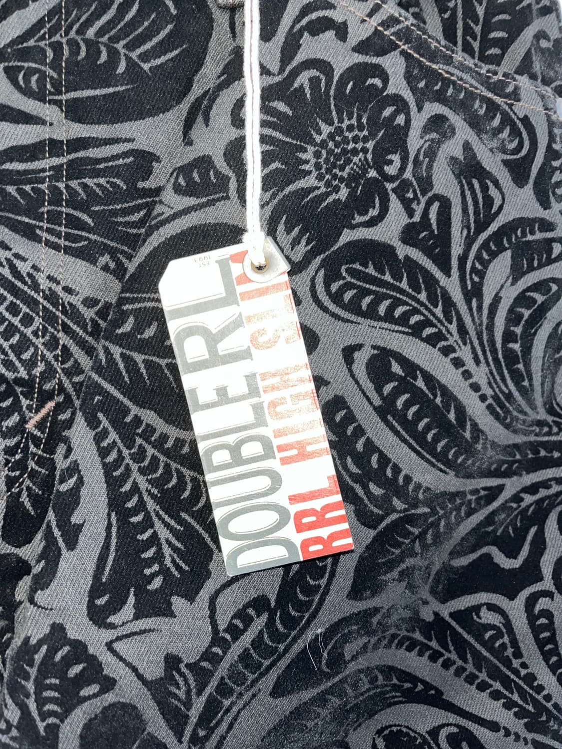 더블알엘 RRL 하이 슬림 블랙 피치드 진 12온스 데님 블랙 플로럴 상품이미지4