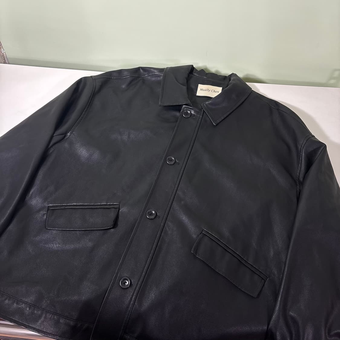 우먼OS MUALLY CHEN 무알리 첸 블랙 4버튼 가죽자켓 상품이미지3