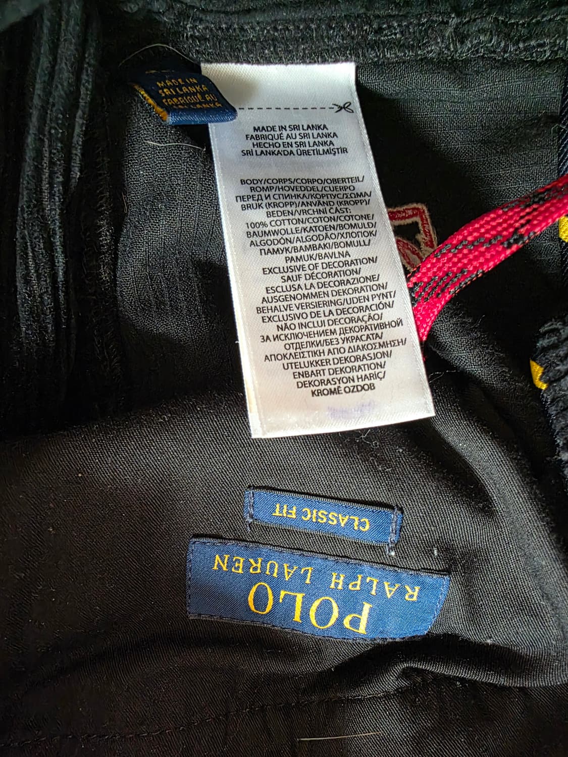 폴로 랄프로렌 블랙 코듀로이 자수바지 상품이미지3