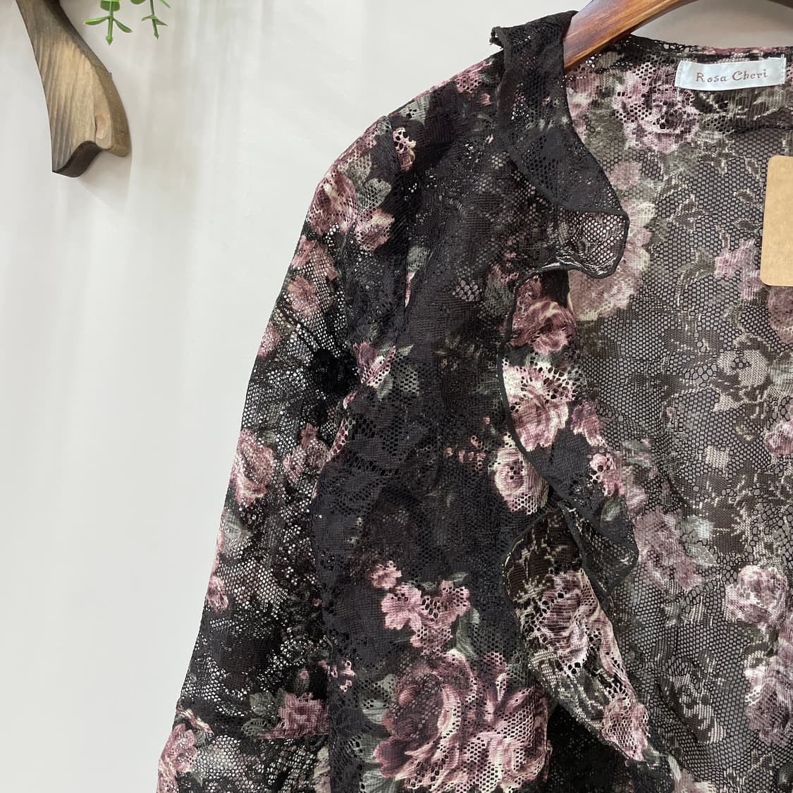 Rosa cherry 장미 레이스 프릴 볼레로 상품이미지2