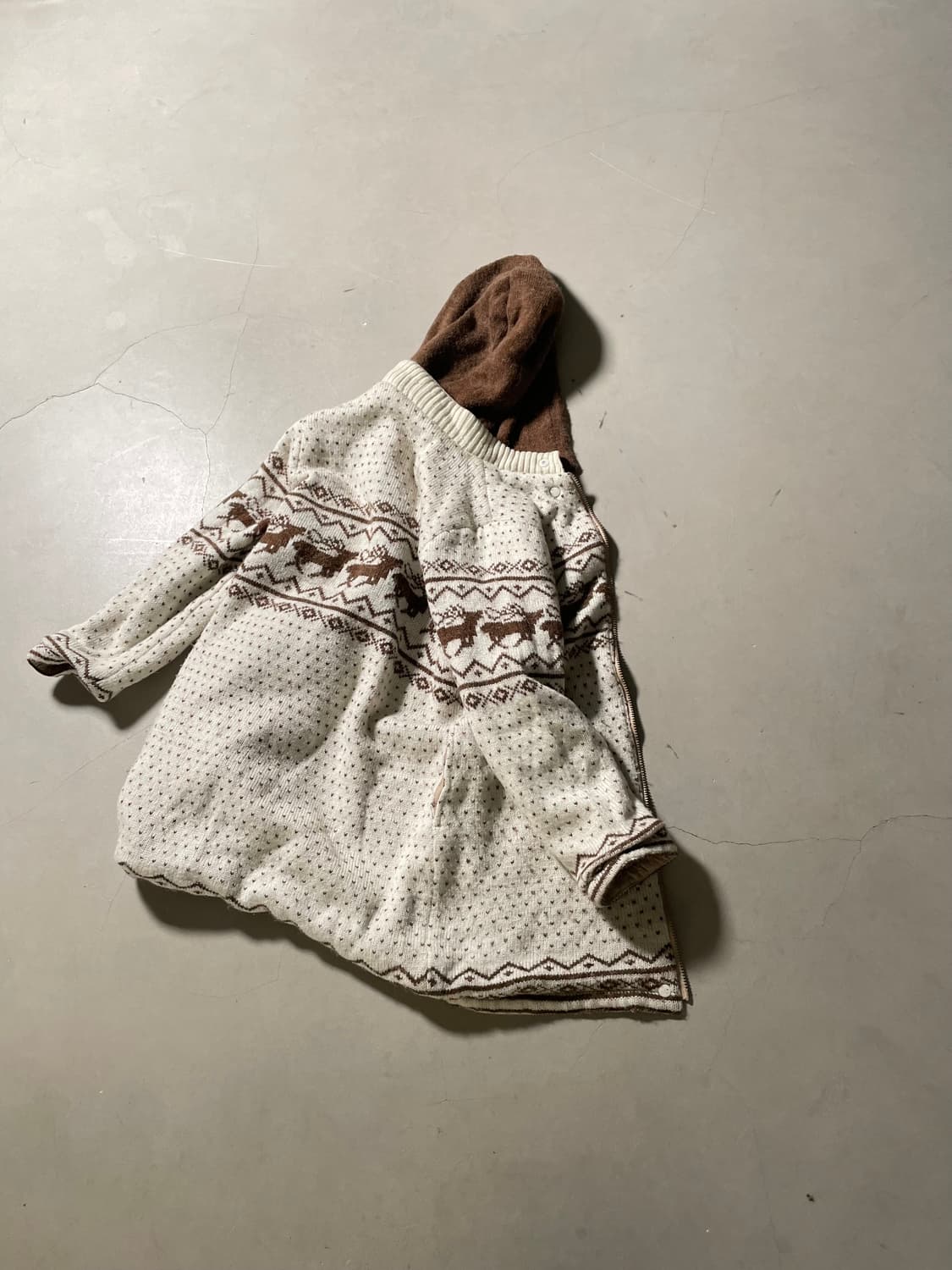 90’s Vintage Reversible Knit Hood Jacket 상품이미지4