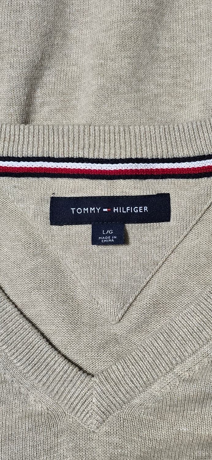 타미힐피거 브이넥 니트 L 베이지 상품이미지3
