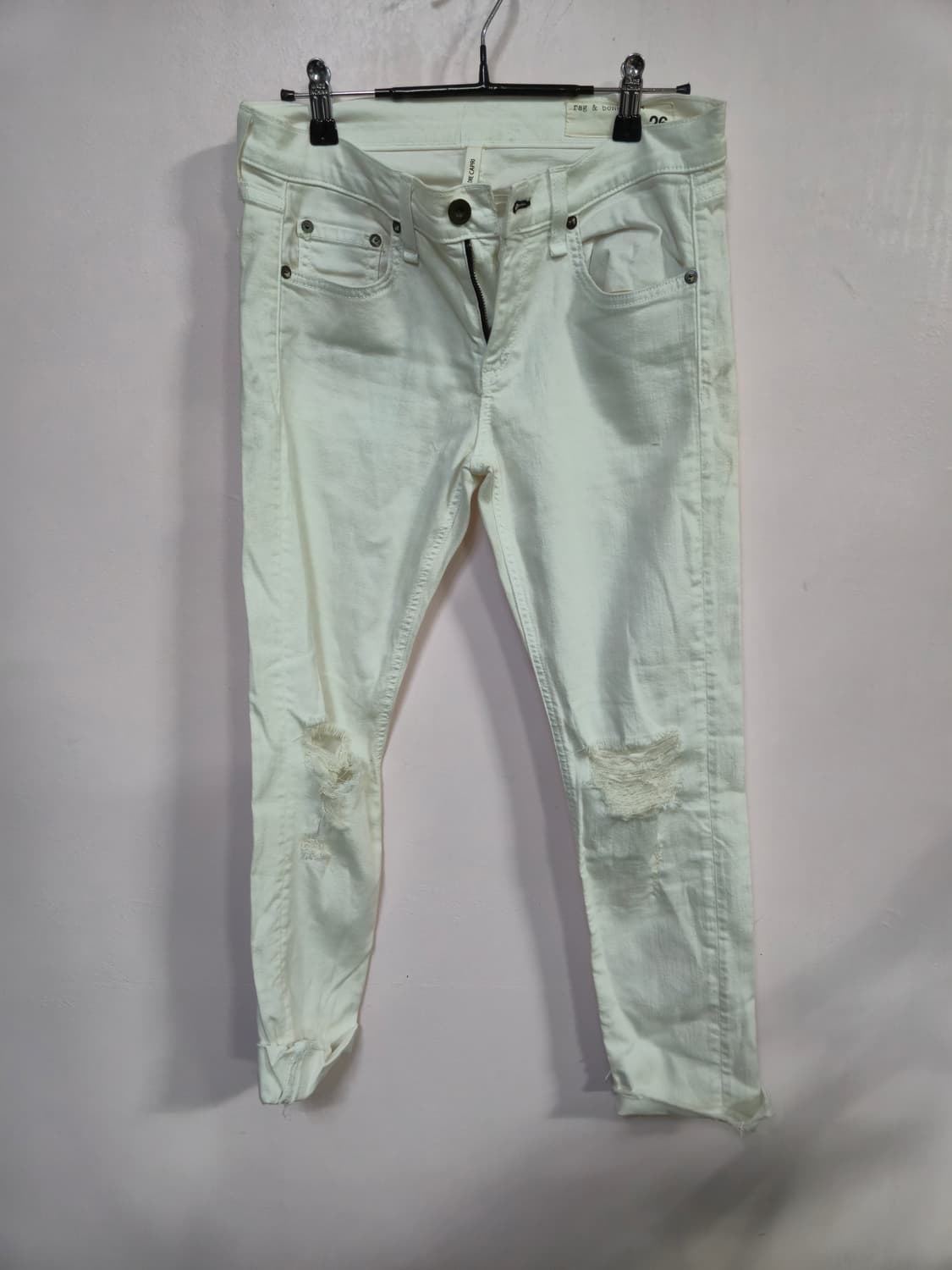 랙앤본 화이트 데미지 청바지 상품이미지2