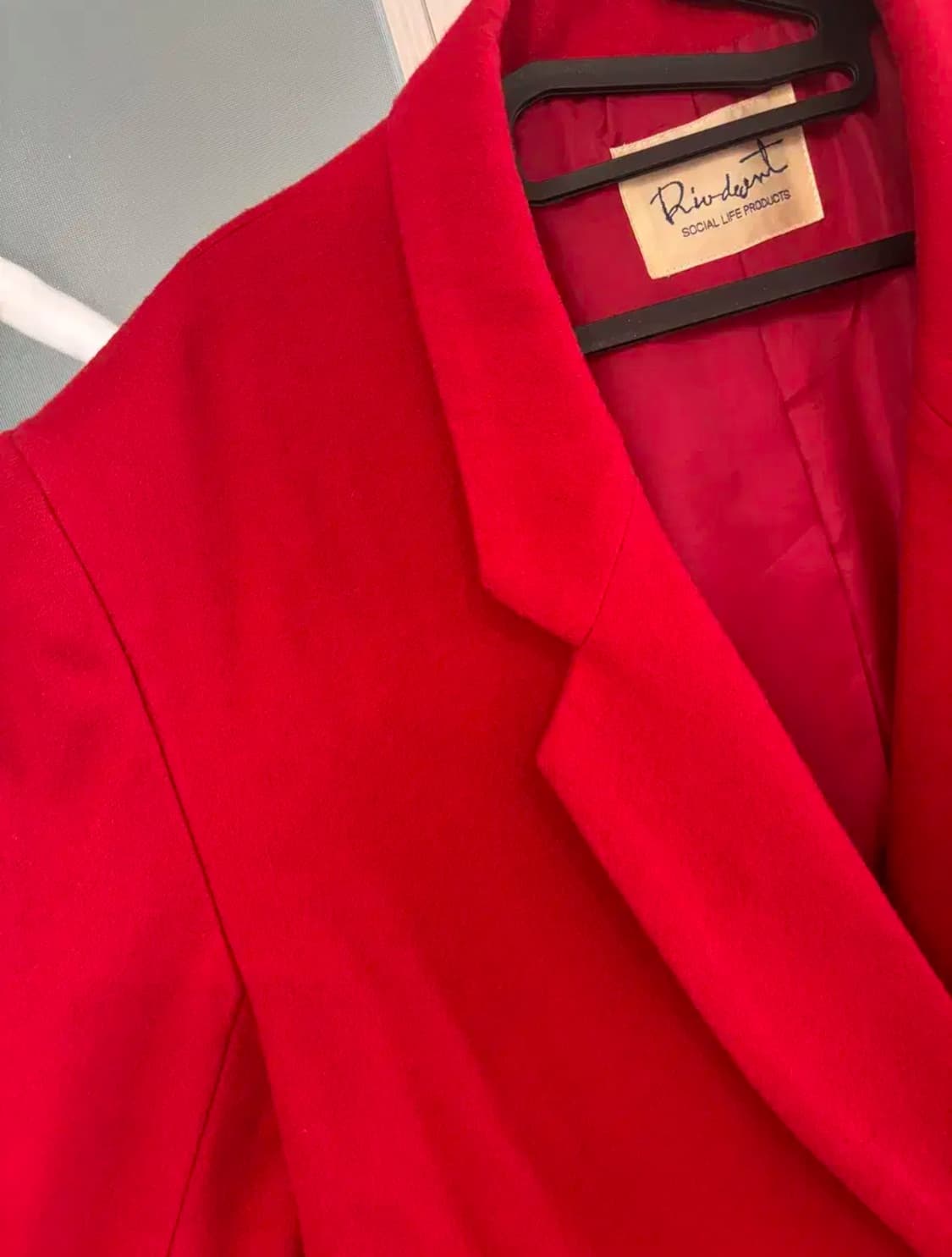 빈티지 울코트_ 레드 울 혼방 코트 (오버핏)드라이완료 상품이미지4