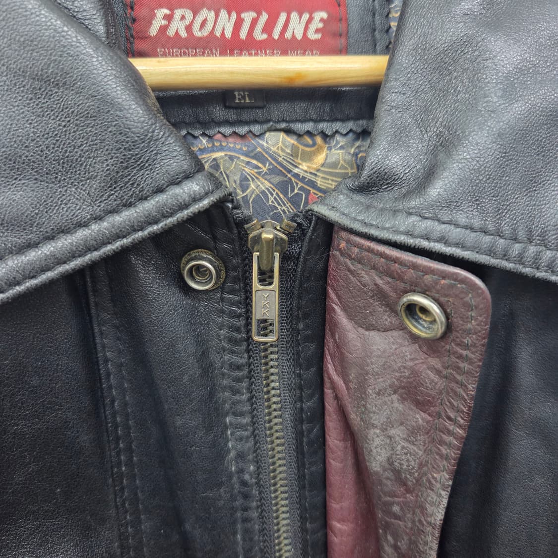 FRONTLINE 양가죽 자켓 블랙 봄버 남성 XL 상품이미지5