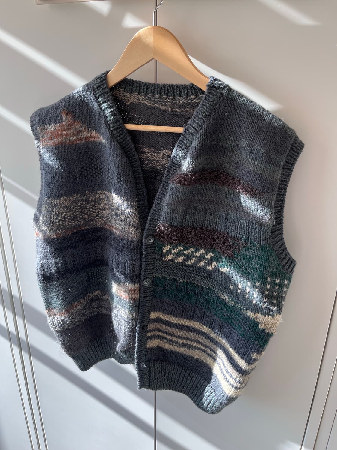 Vintage 핸드메이드 패턴 니트 조끼  상품이미지7
