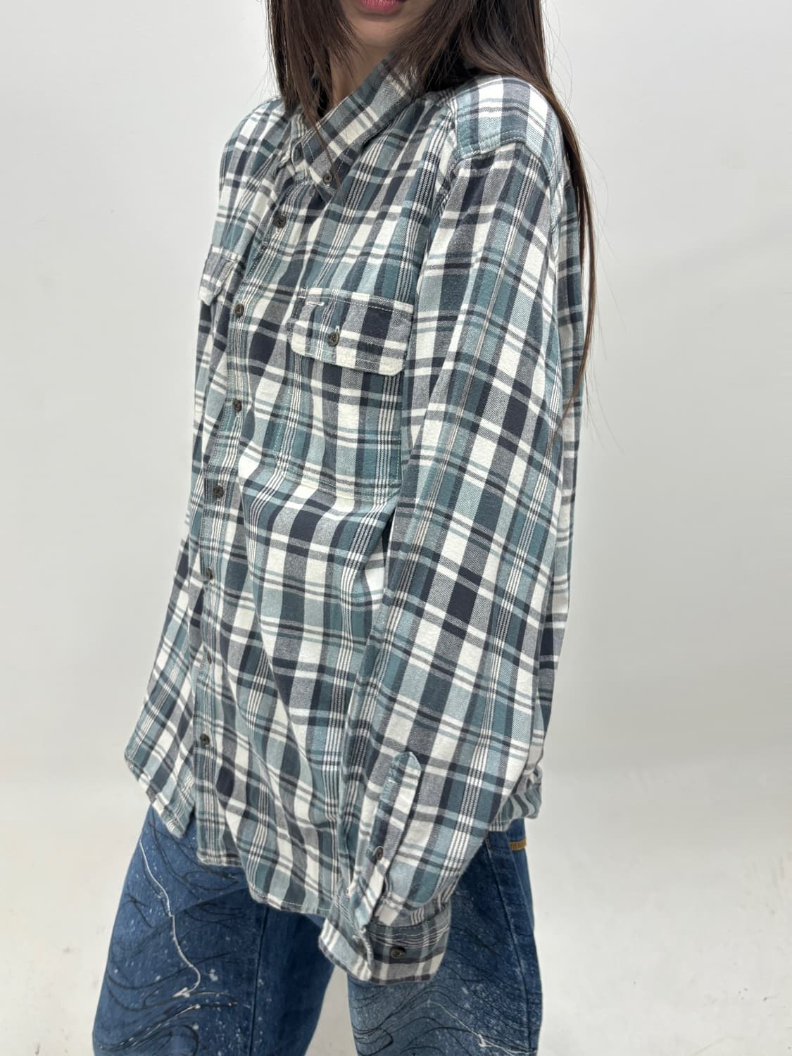 90s 민트플란넬셔츠 투엑라 상품이미지2