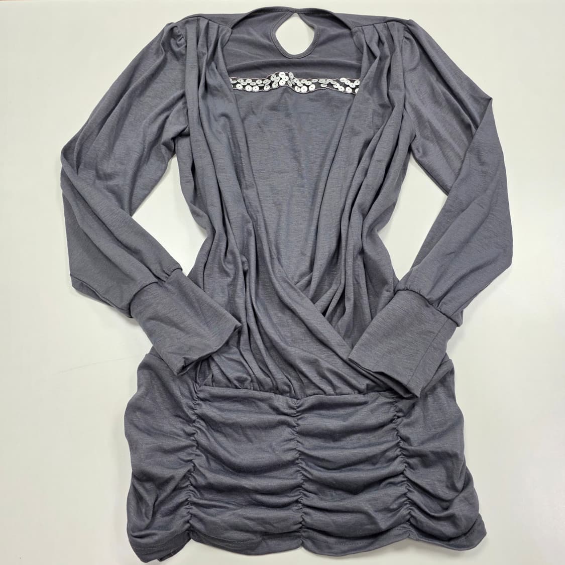 빈티지) 90s00s셔링 랩 모리걸st 롱슬리브 레이어드 스팽클 블라우스 상품이미지1