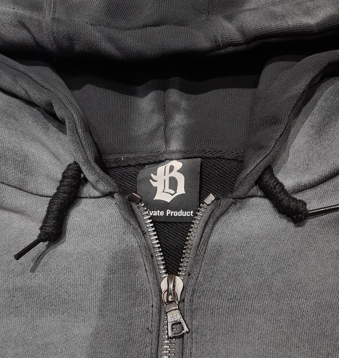 💥블랙아웃 빈티지워싱 그라데이션 집업 후드 (블랙) 상품이미지8