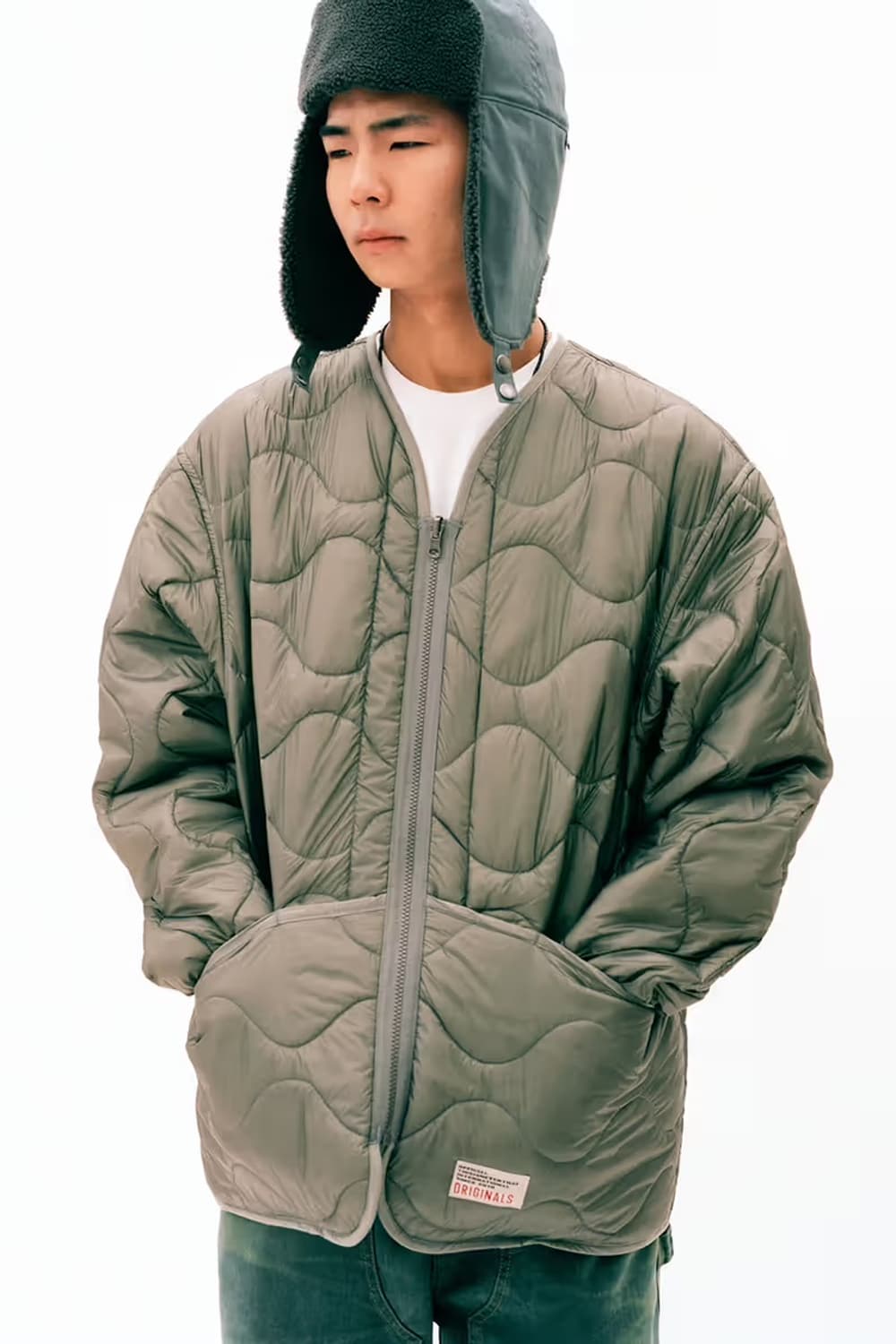 디스이즈네버댓 폴라텍 리버시블 퀼팅 자켓 M 상품이미지3