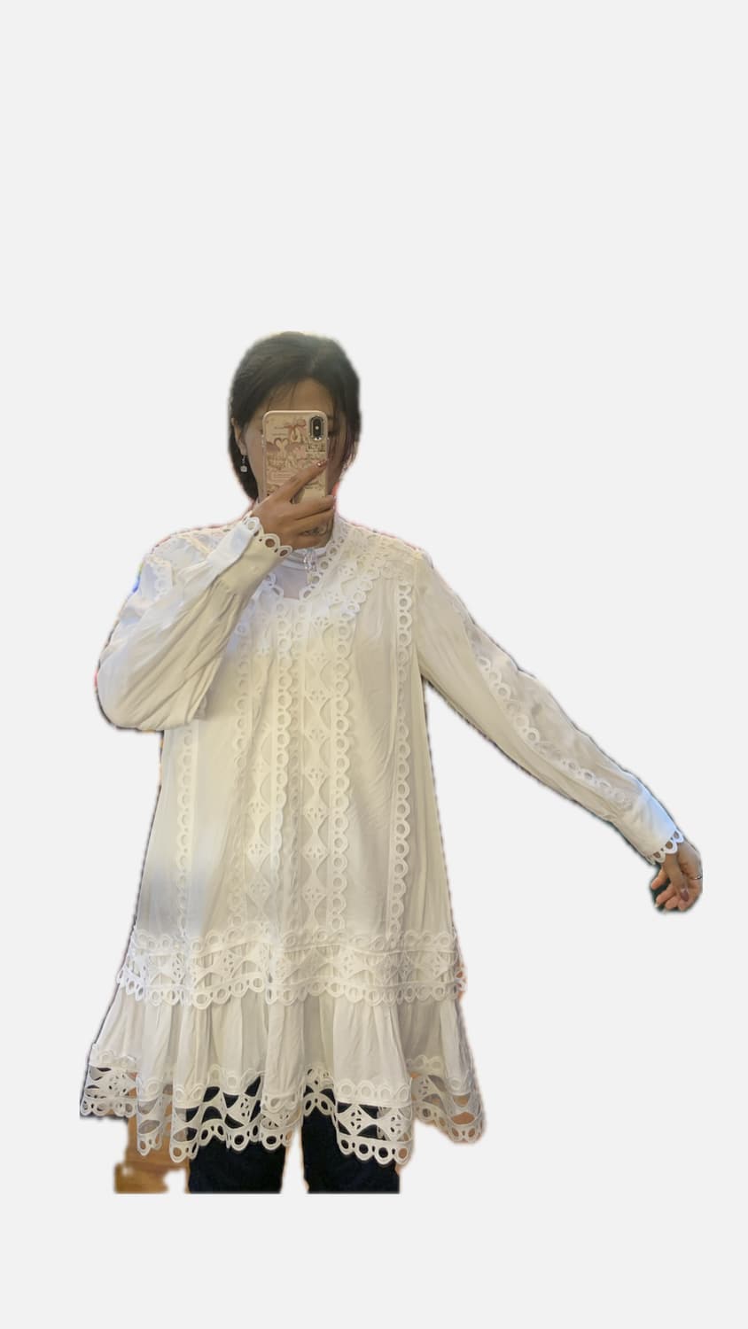  Lace Embroidered  Tunic Dress 상품이미지5