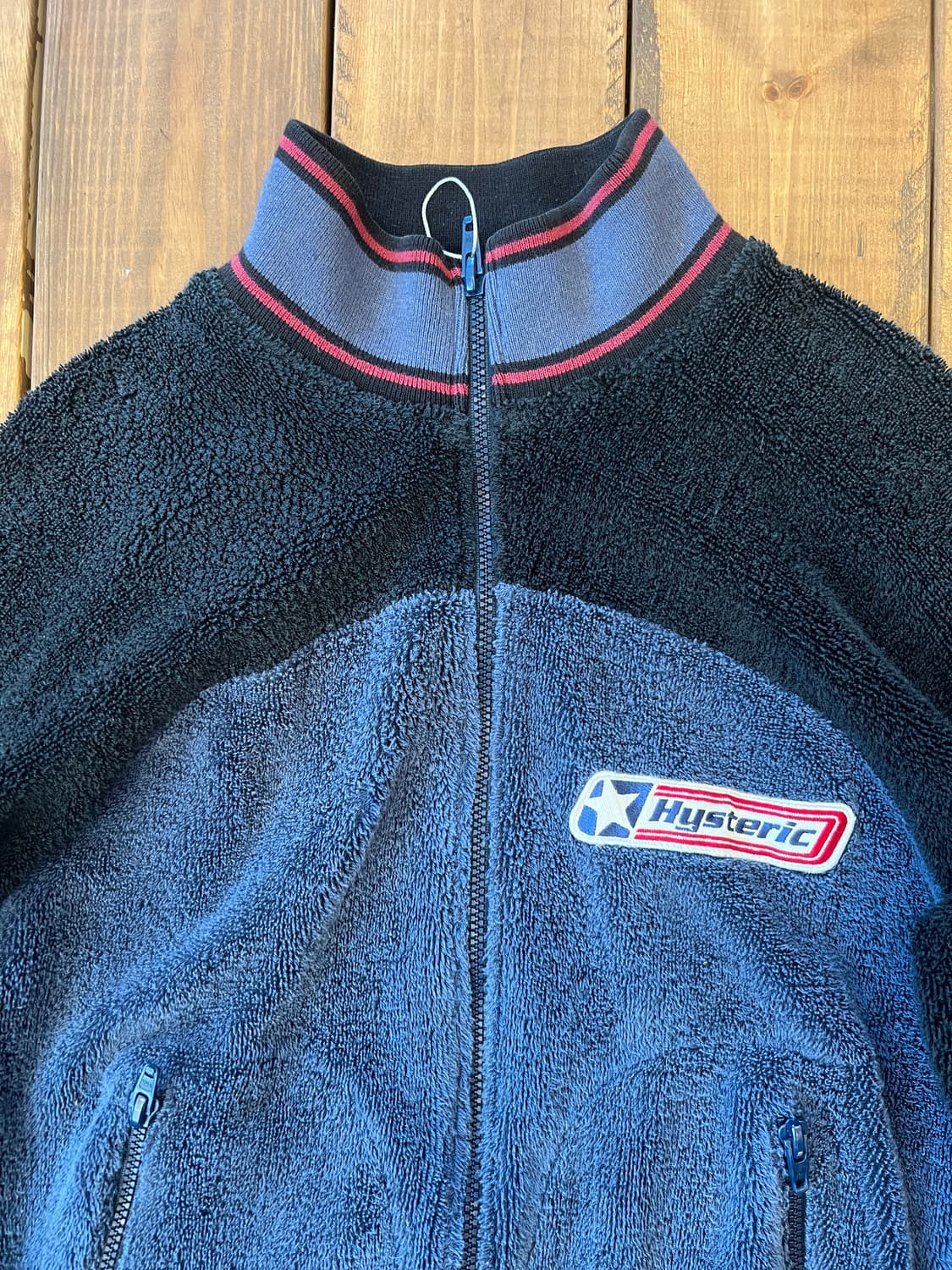 히스테릭글래머 양털 네이비 블랙 집업 상품이미지7