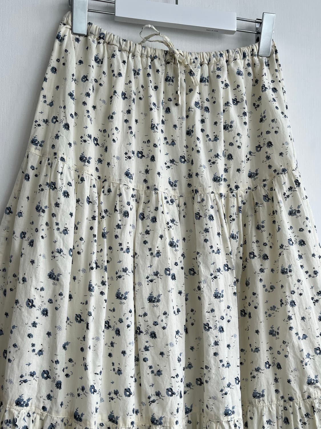 아이보리 플로럴 밴딩 롱 스커트 상품이미지2
