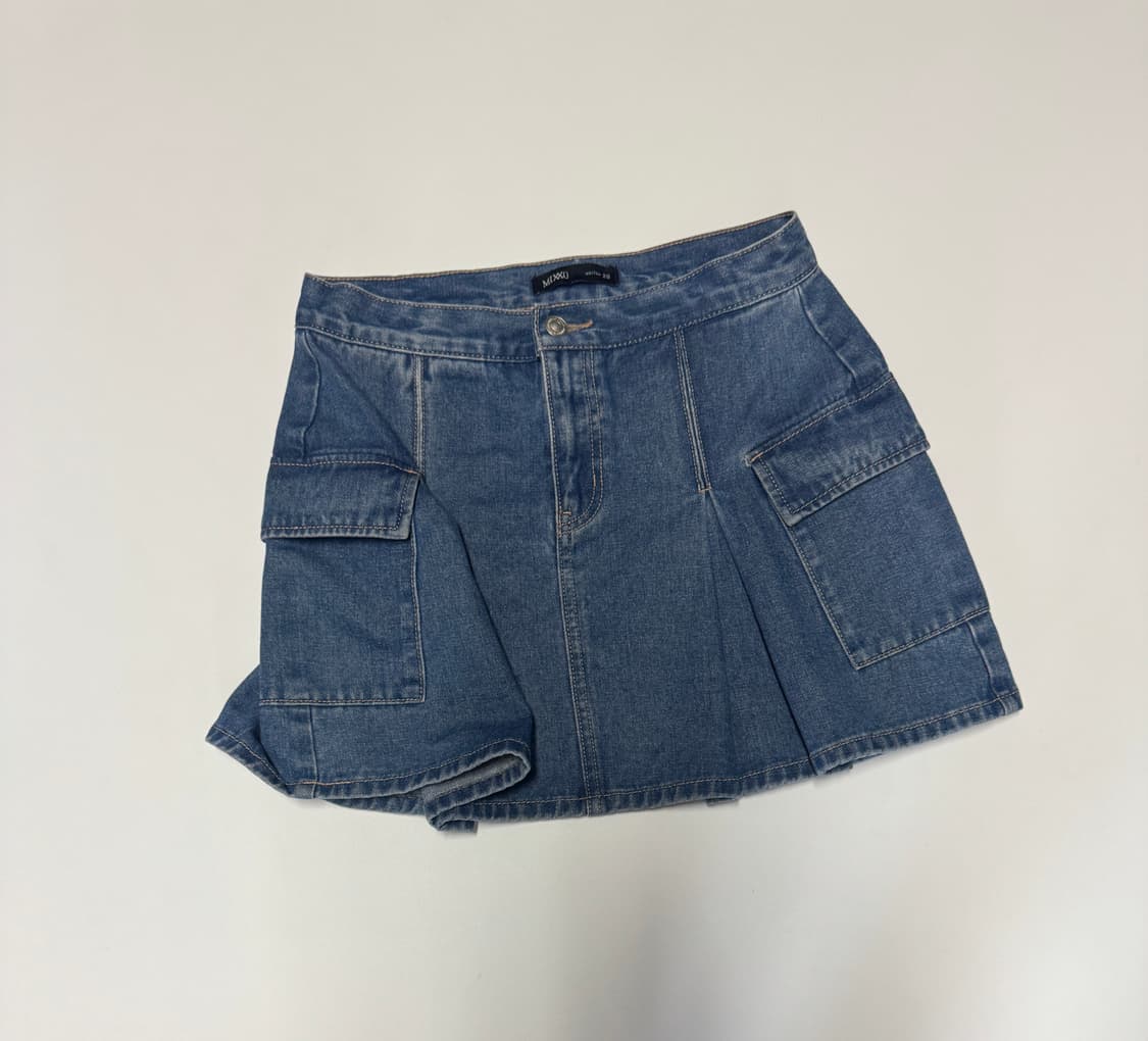 여성 미쏘 mixxo 데님 카고 미니 스커트 치마 28 상품이미지1