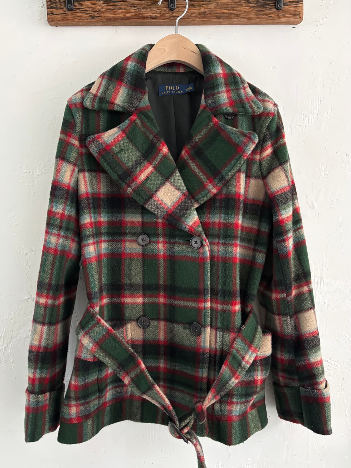 Polo 폴로 랄프로렌 신형 플래드 울 크롭 헌츠맨 코트 상품이미지4