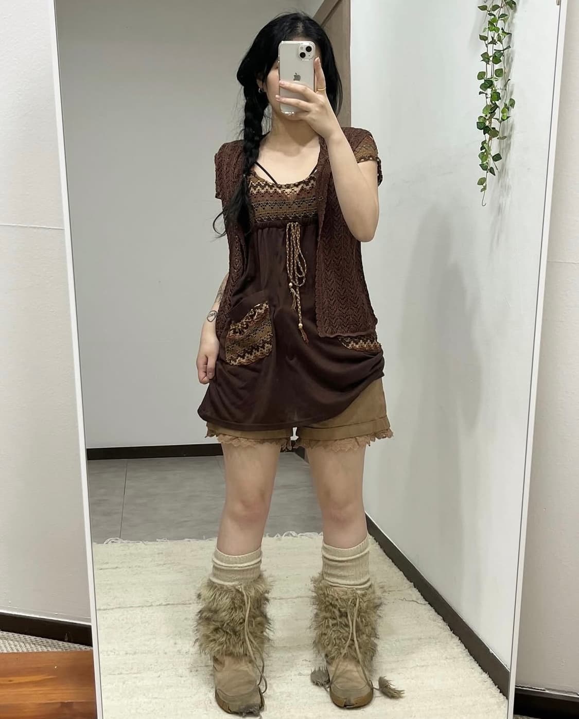 파예모리 빈티지 모리걸 브라운 코디 세트 상품이미지3
