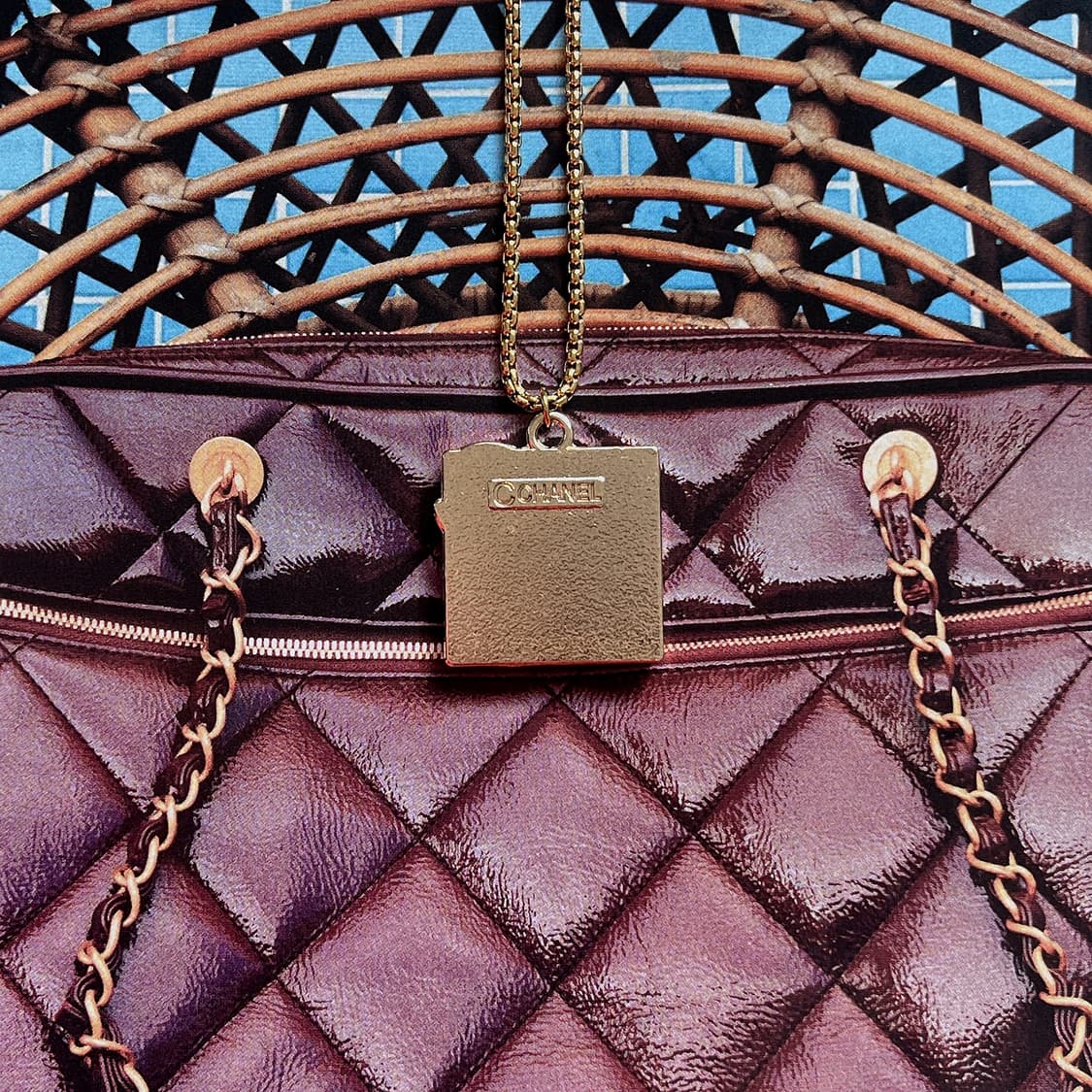 샤넬 스퀘어 시그니처 콜라주 골드 롱 목걸이 상품이미지4