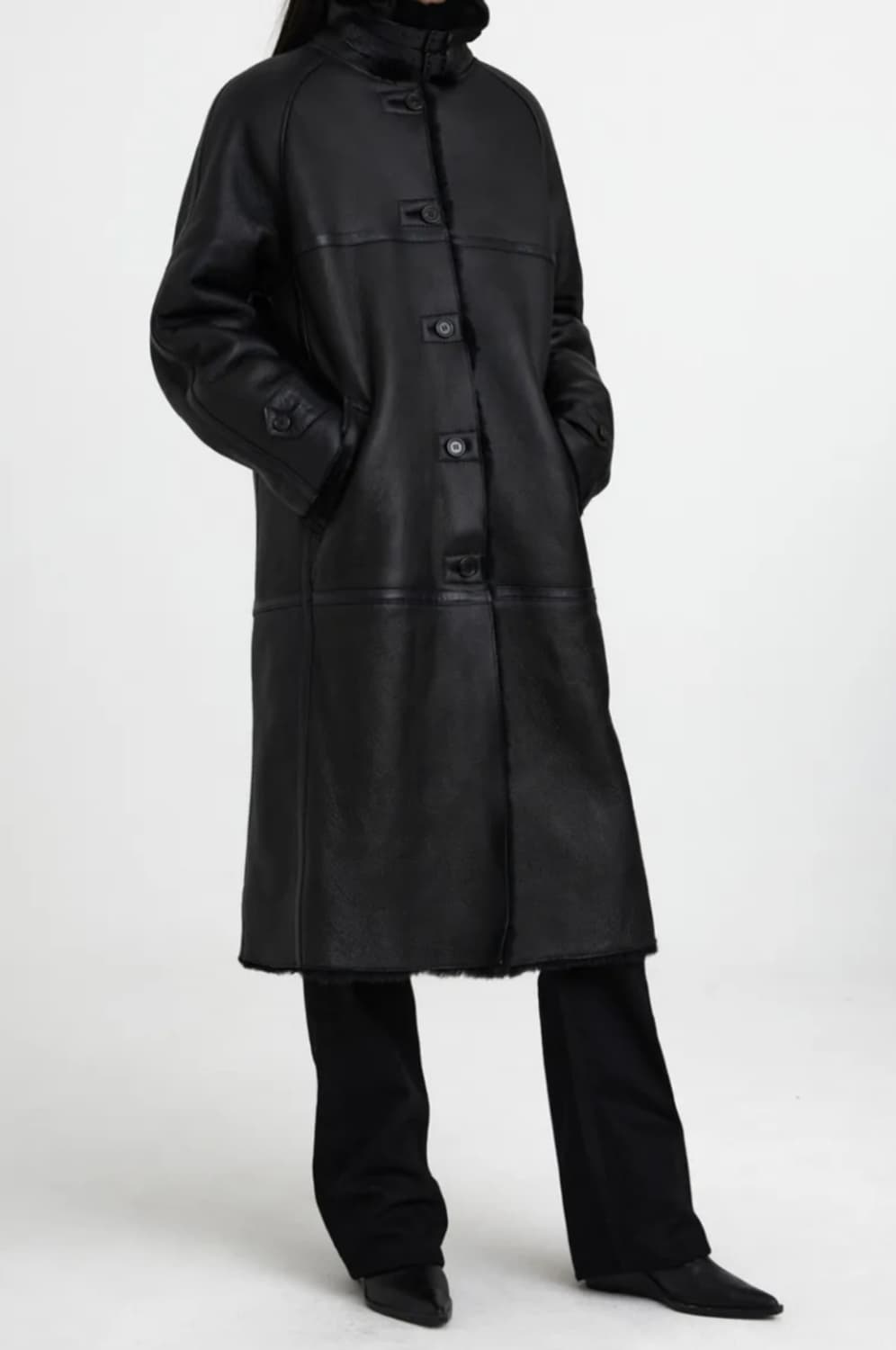 (미시착새상품) 유스 youth 이태리 레더 무스탕 롱코트 S 상품이미지1