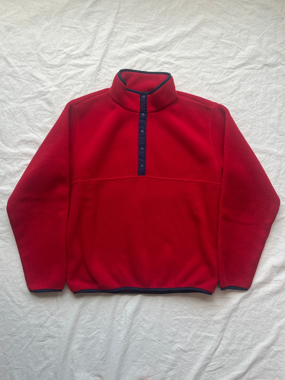 LL Bean 90s 풀오버 스냅 플리스 레드 상품이미지3