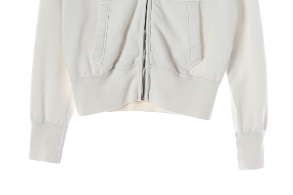 아베크롬비 앤 피치 빈티지 레터링 화이트 후드 집업 M 상품이미지5