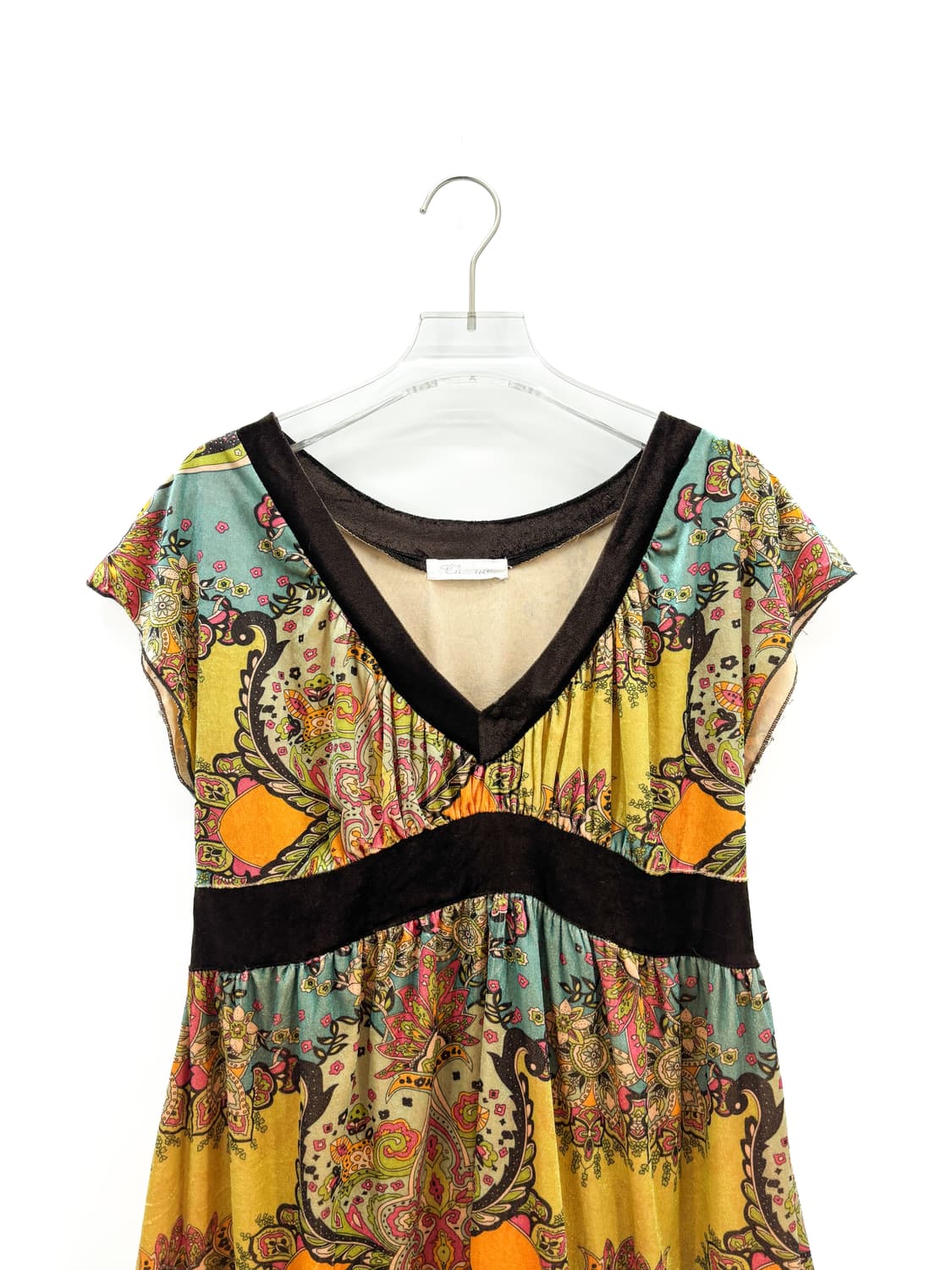 빈티지 오리엔탈 브이넥 반팔 원피스 상품이미지2