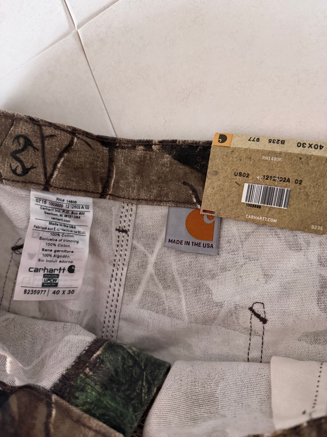 칼하트 리얼트리 싱글니 팬츠 B235 977 40X30 상품이미지3