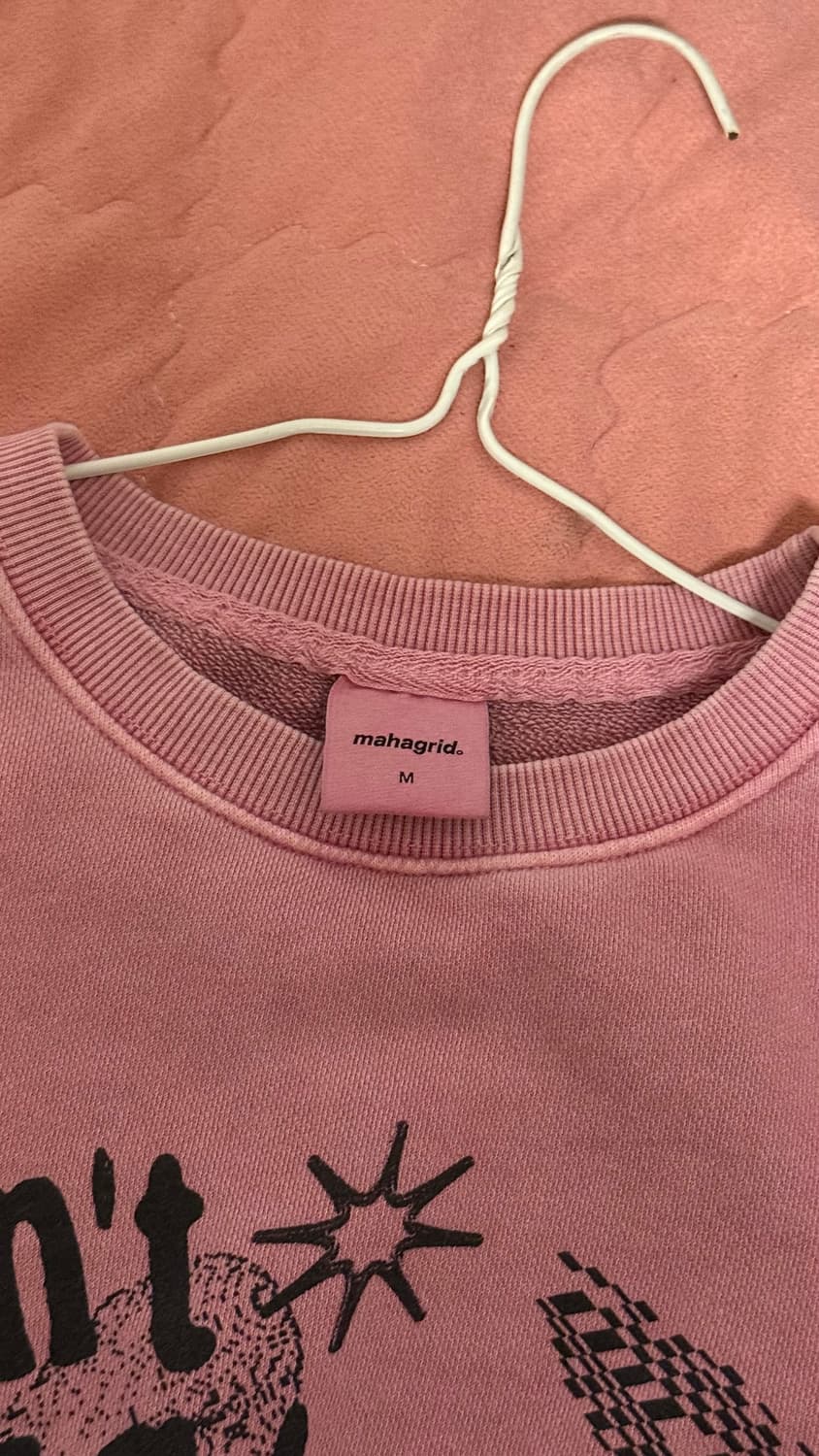 마하그리드 핑크 피그먼트 스웻셔츠 M 상품이미지4