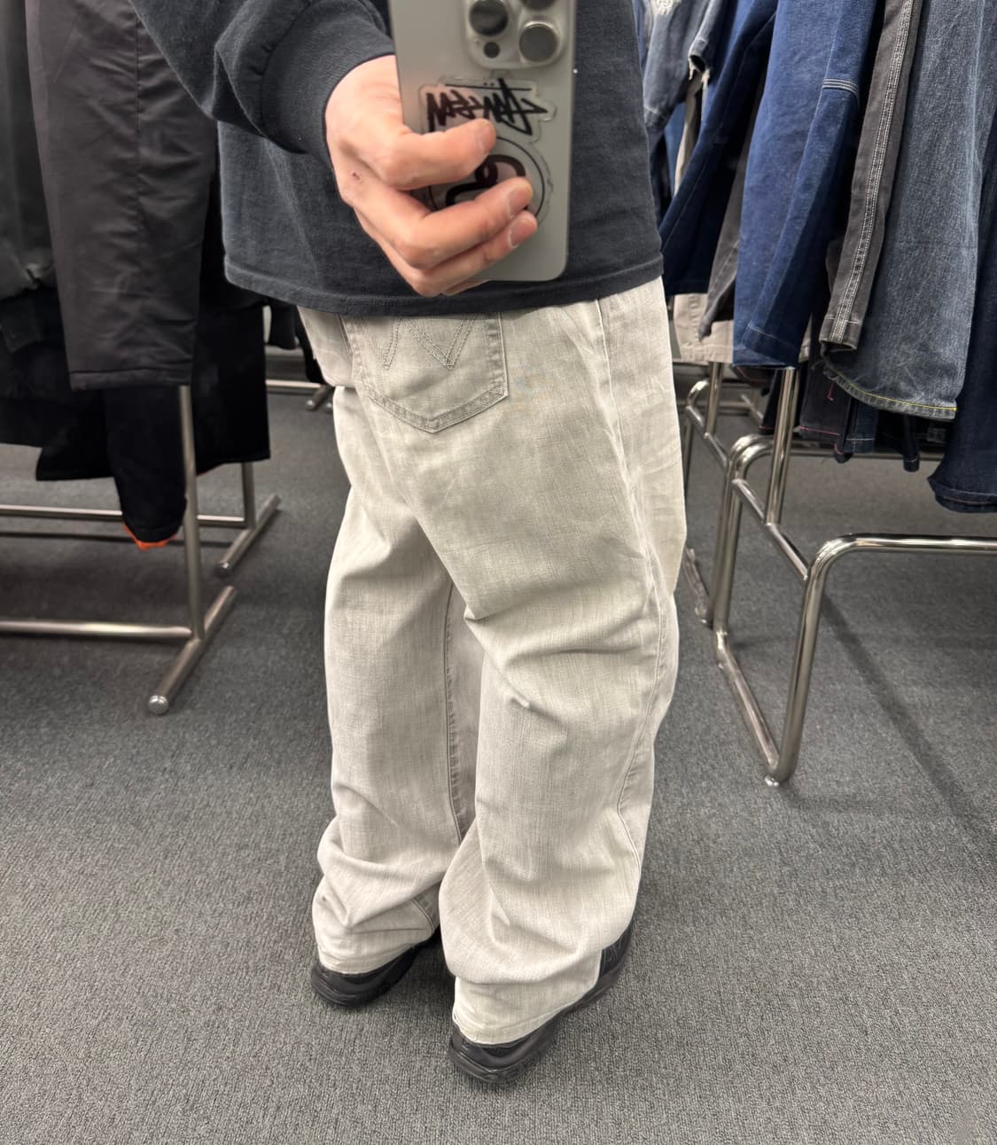 33)랭글러 빈티지 w3444 그레이 데님팬츠 상품이미지1