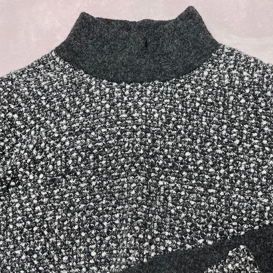 빈티지 패치워크 포켓 버튼 디테일 레이어드 니트 상품이미지3