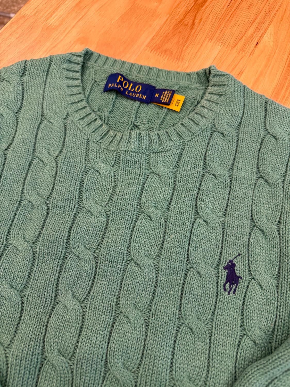 폴로 랄프로렌 코튼 케이블니트 그린 M 상품이미지2