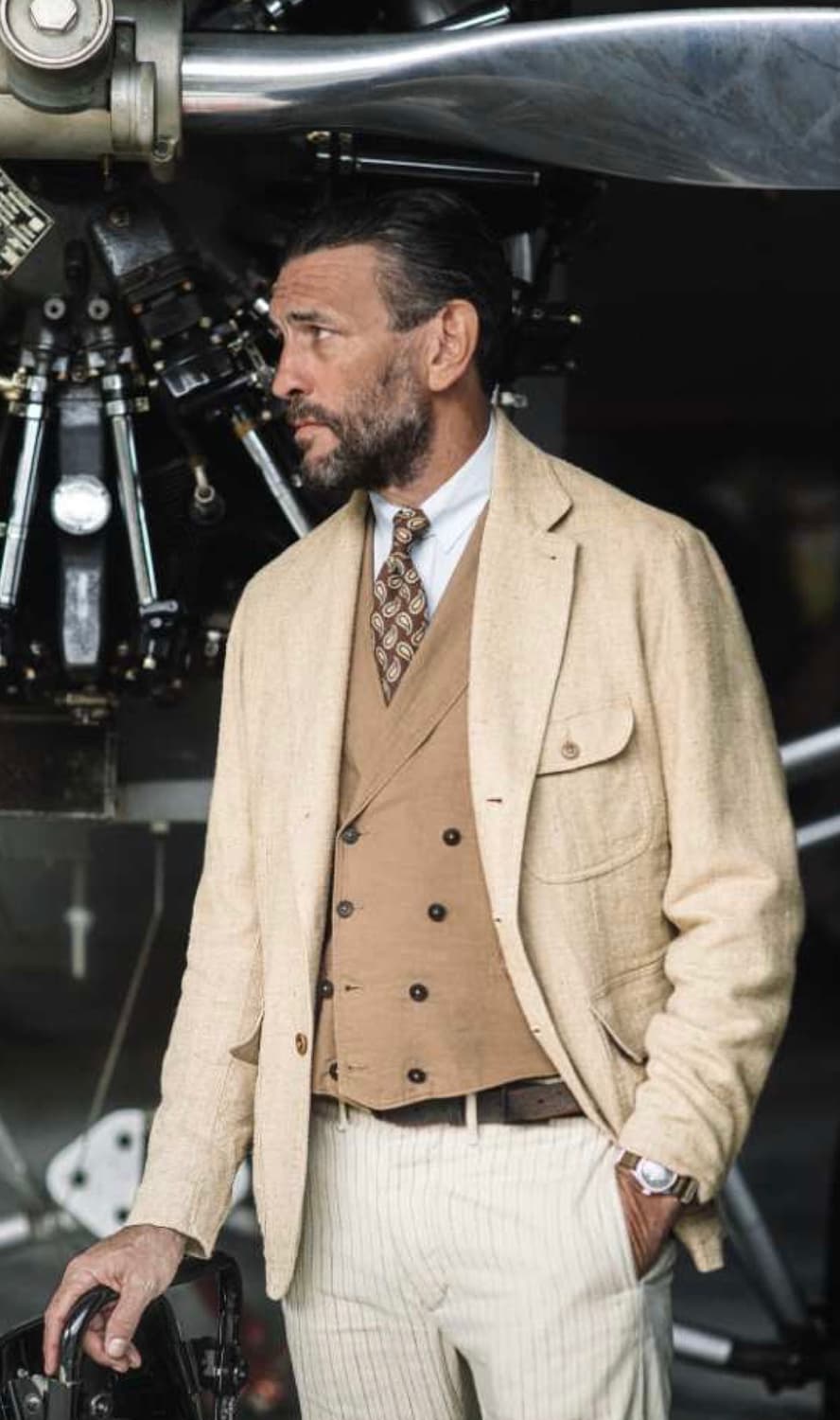 RRL 25SS 언컨스트럭티드 실크 린넨 헤링본 블레이저 M 신품 상품이미지1