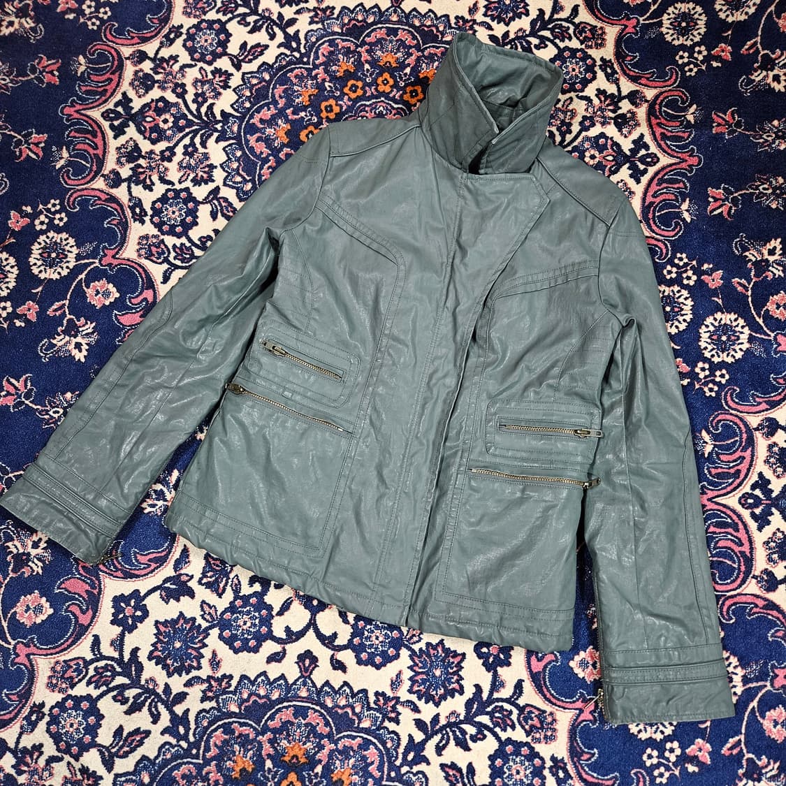 쟈딕앤볼테르 그레이 왁싱 바이커 자켓 S size 상품이미지1